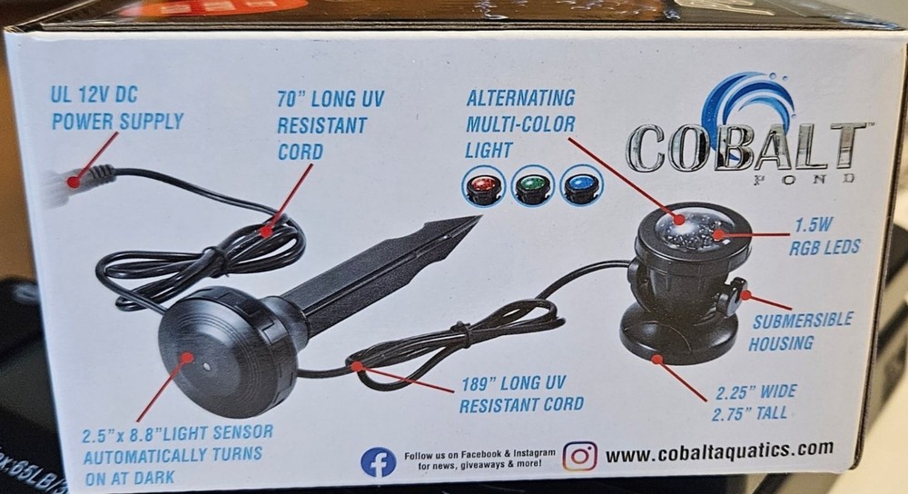 Cobalt Aquatics Pond and Landscaping Multi-Colored LED Light