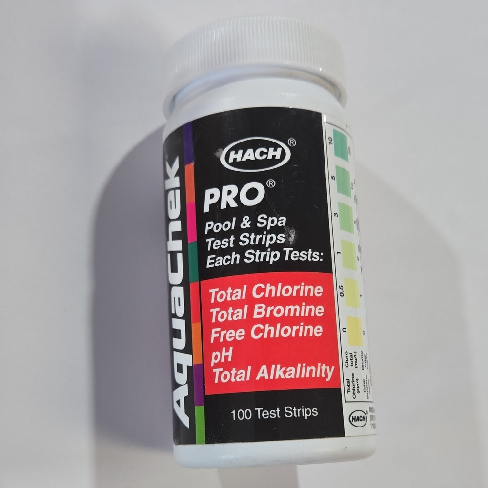 AquaChek PRO Pool & Spa Test Strips 100 Count Chlorine Bromine pH Alkalinity