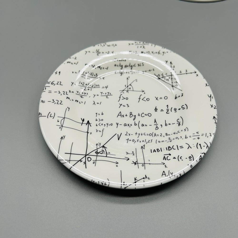 Set Of 4 Algebra Math Melamine Side Plates 6”