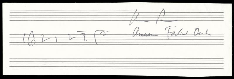 WILLIAM H. SCHUMAN - AUTOGRAPH MUSICAL QUOTATION SIGNED