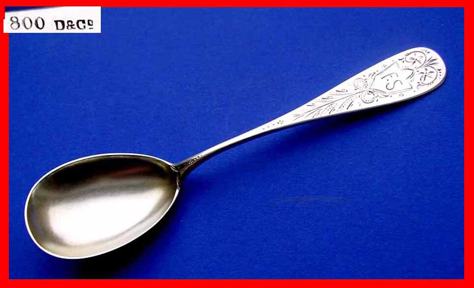 Beautiful Serving Spoon/ Cream Spoon/ Serving Spoon, 800 Silver A769