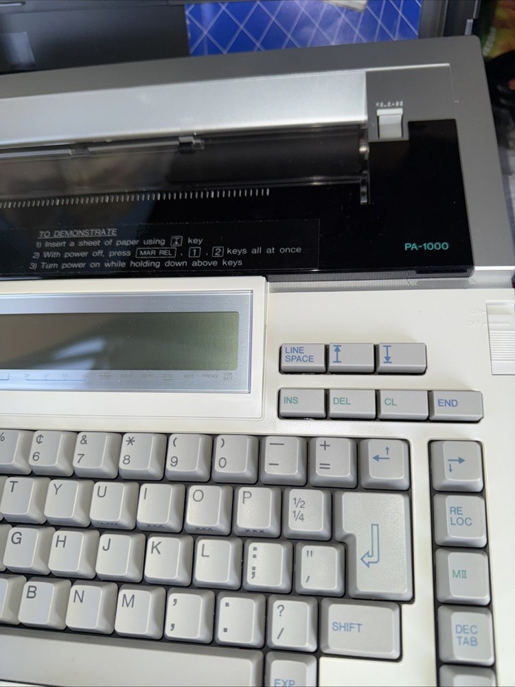 VTG Electronic Printer Typewriter Sharp PA-1000H Portable IntelliWriter Working