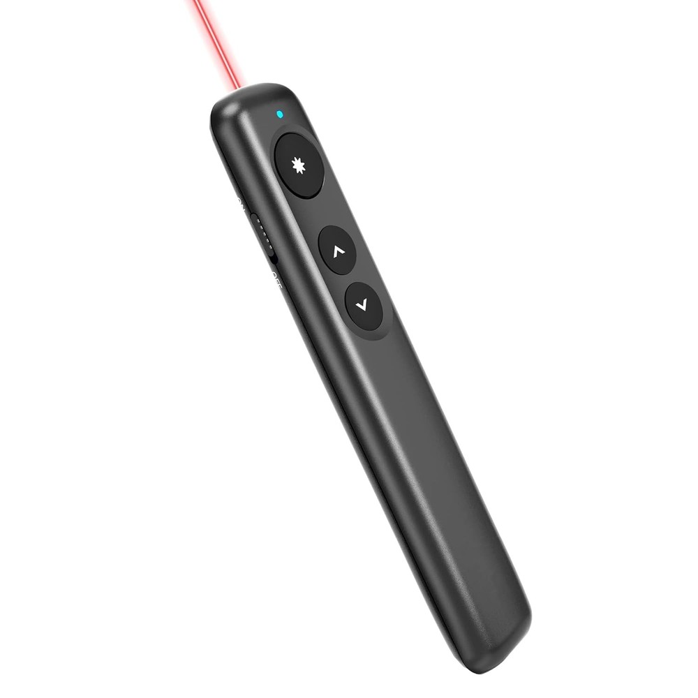 Amazon Basics Wireless Presenter Remote Clicker Red Laser 2.4GHz USB Plug & Play