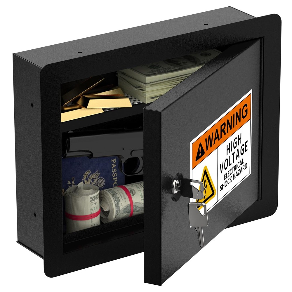 Hidden Wall Safe with Concealed Panel – Steel In-Wall Lock Box Fits 16” Studs...
