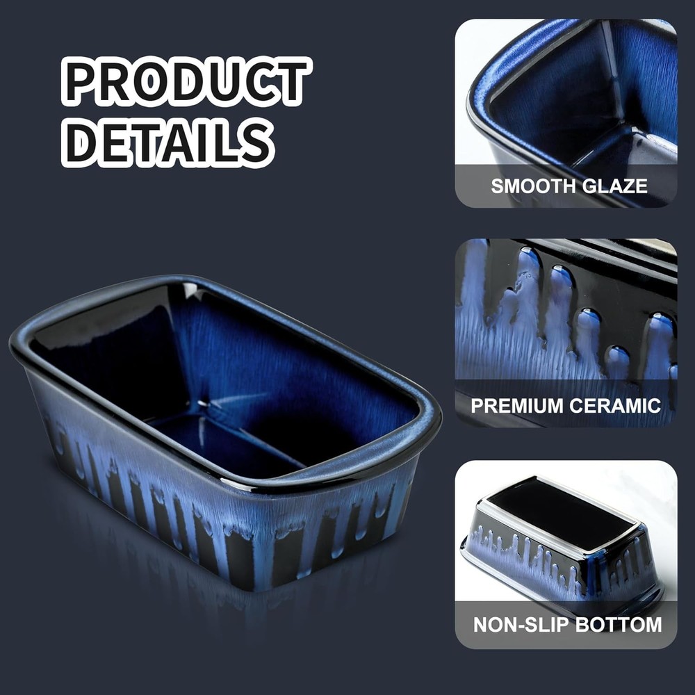 Ceramic bread pan, 9 inches × 5 inches rectangular bread pan,