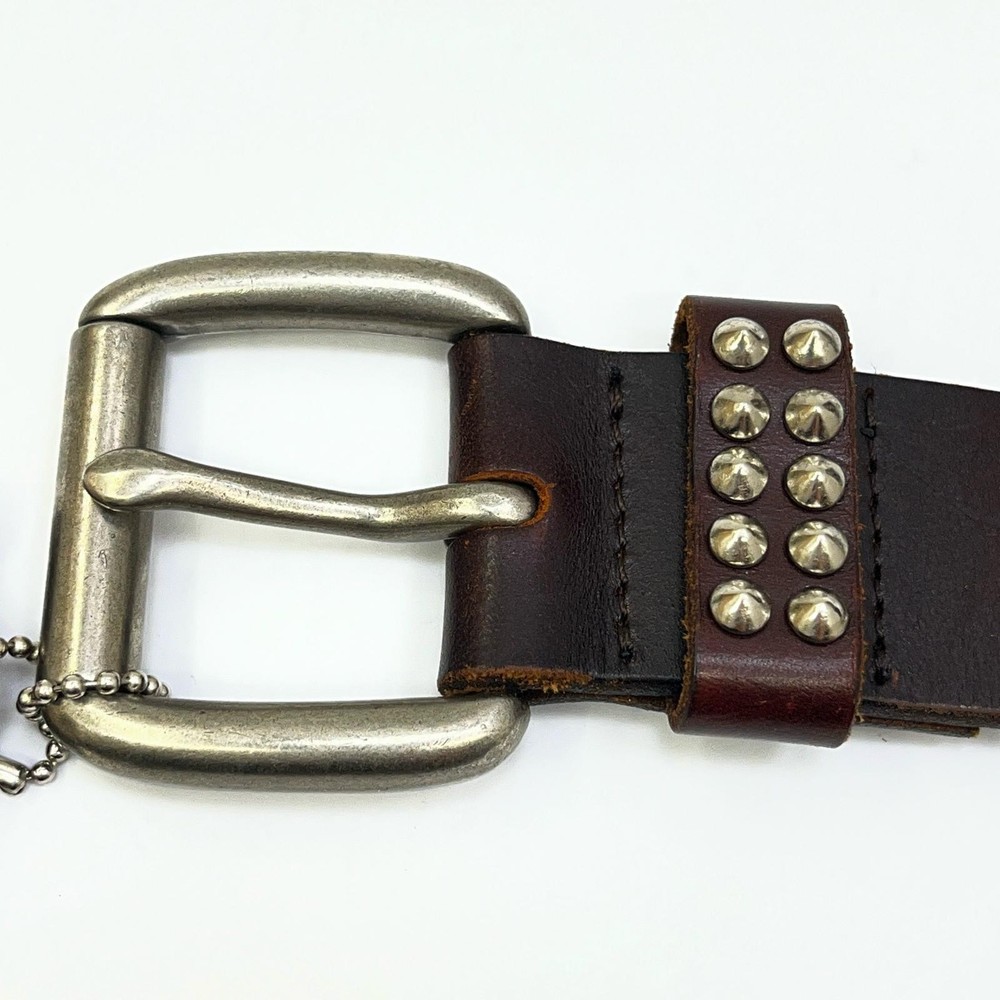 Htc 5 Row Pyramid Studs Belt Brown Size 36