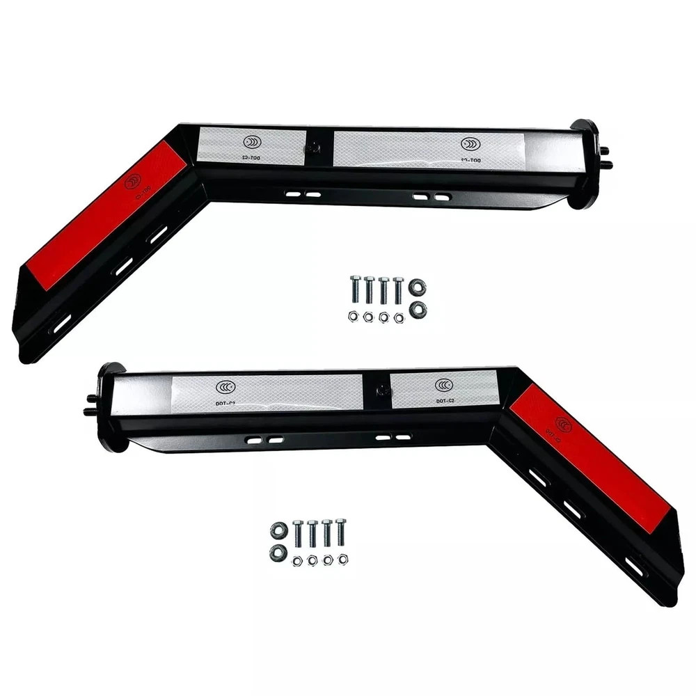 Pair 1.125" Bolt Pattern Angled Black Spring Loaded Mud Flap Hanger Set