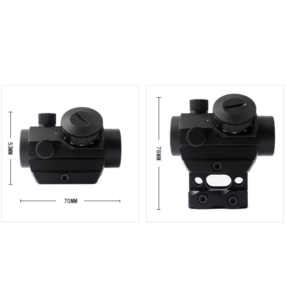 Micro Red Dot Sight Scope 3 MOA 1x25mm Reflex Sight W/ 1'' Riser 20mm Rail Mount