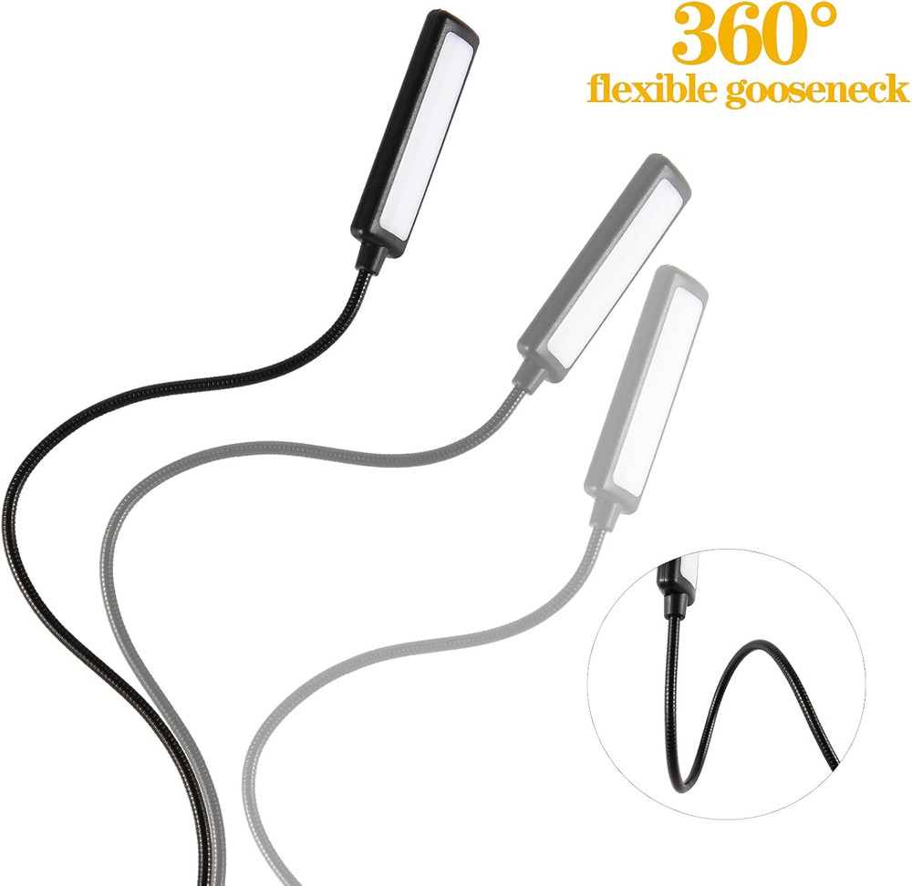 USB Reading Light, Laptop Keyboard Light for Computer Adjustable Gooseneck, 3 Co
