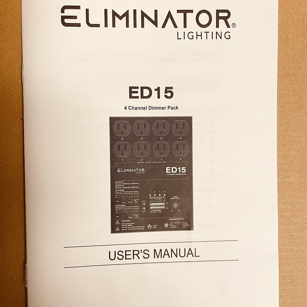 Eliminator ED15 4 Channel DMX Dimmer Pack