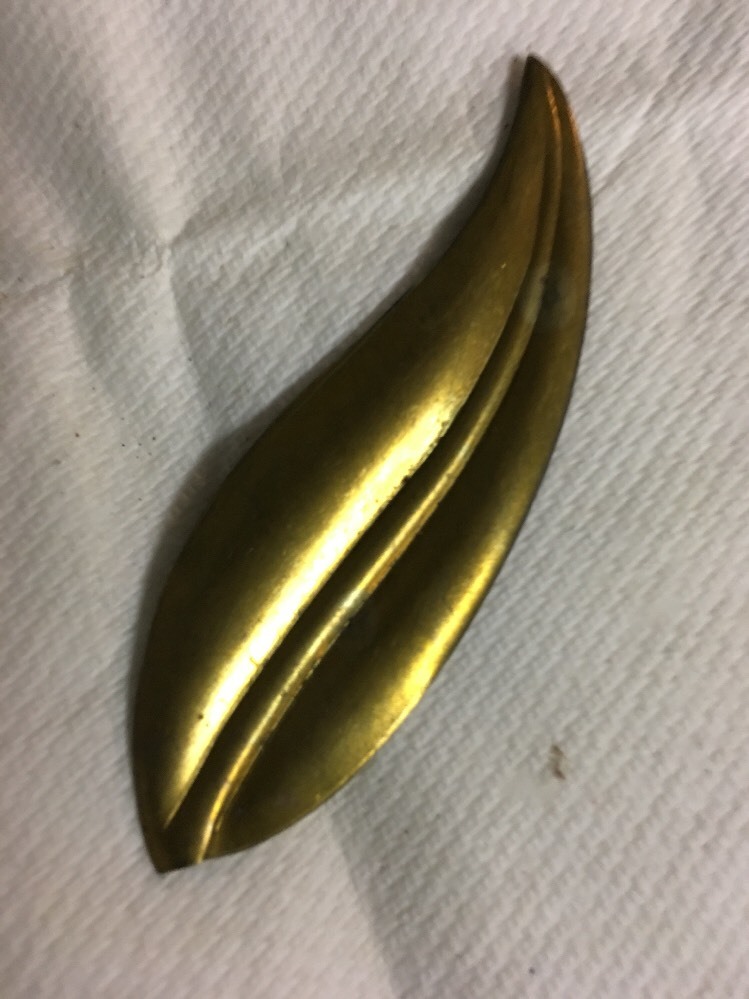 ANTIQUE VINTAGE Brass Leaf Stamping