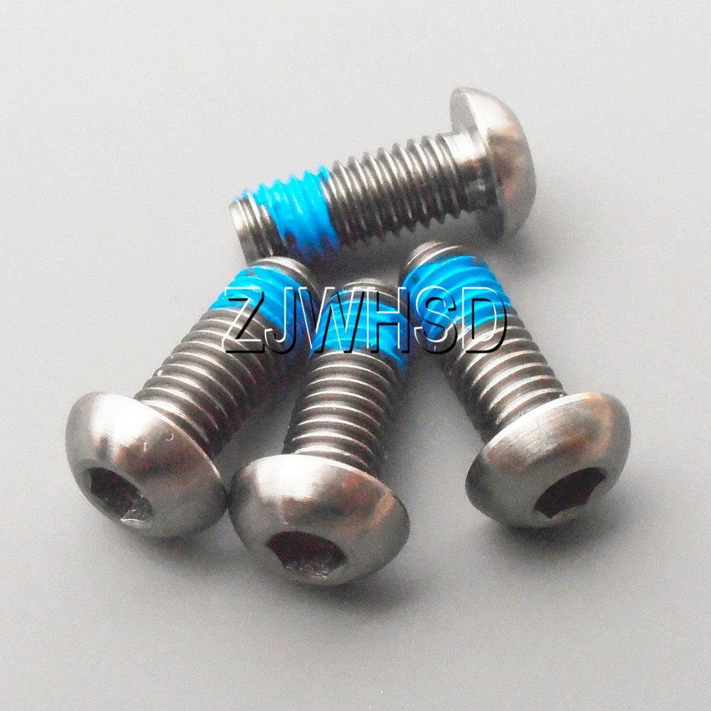 4pcs M6 x 16 Titanium Ti Screw Bolt Allen hex Socket Button head + ThreadLocker