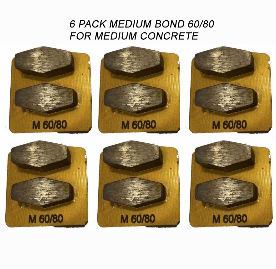 6-Pack! Husqvarna-Compatible Diamond Grinding Disc Medium-Soft Surface,Grit60/80