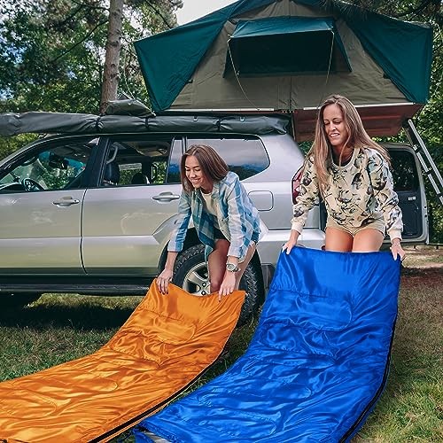 Pcs Camping Sleeping Bag for Adults, Lightweight Packable 2 Blue, Orange