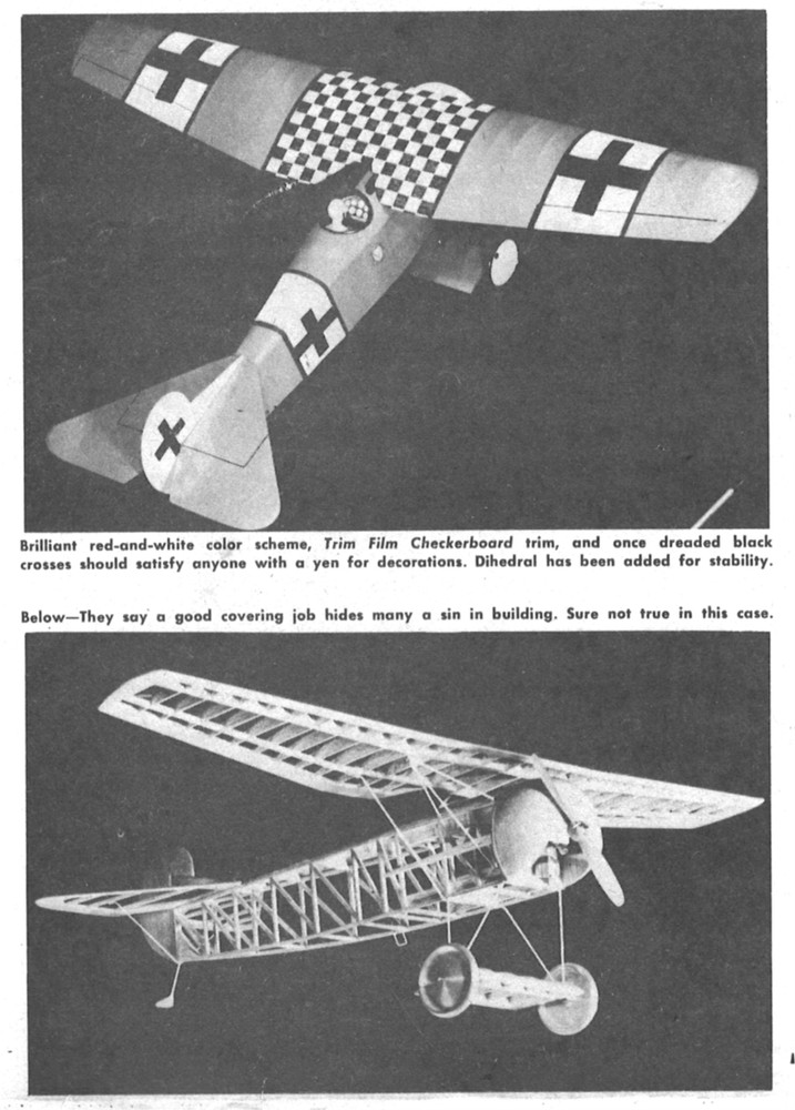 FOKKER D-VIII PLAN & CONSTRUCTION ARTICLE for Scale Free Flight Model Airplane