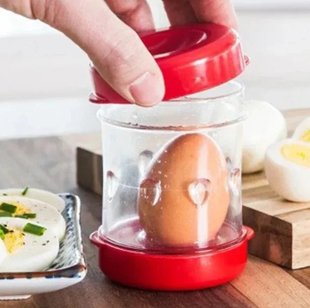 Negg Red Boiled Egg Peeler – Easy Egg Shell Remover Kitchen Tool