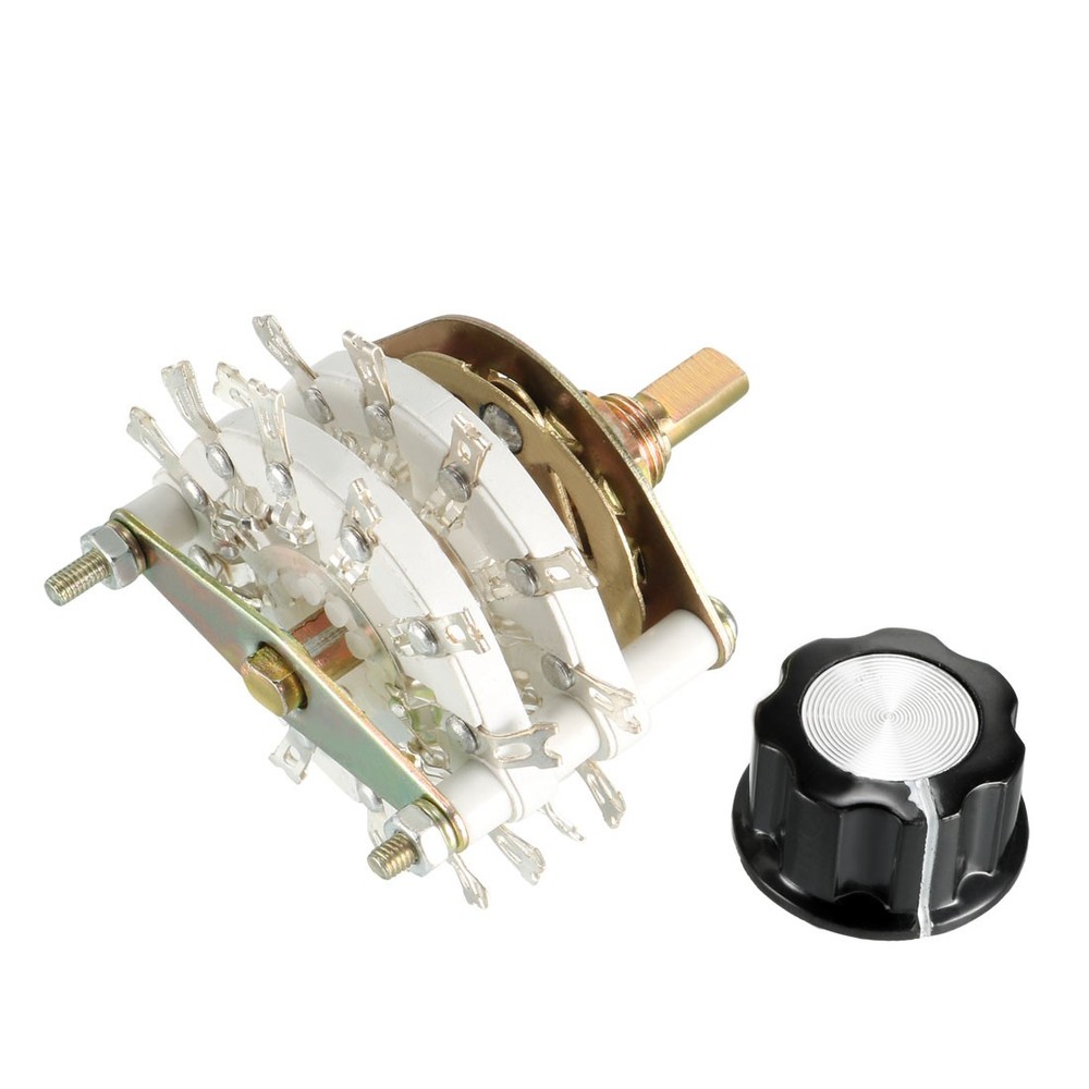 1 Pcs 4P5T 4 Pole 5 Position 2 Deck Switch Selector  with Knob