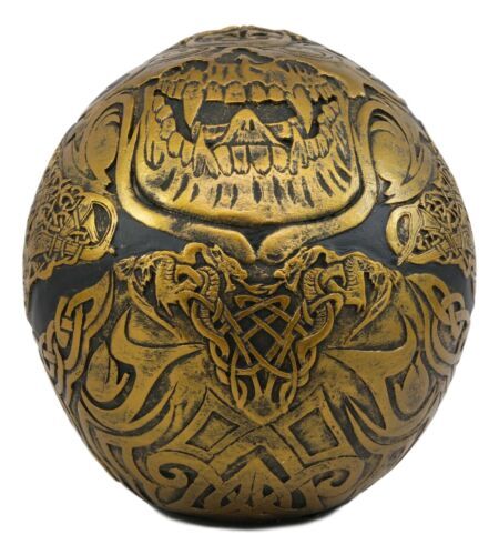 Ebros Celtic Tribal Knotwork Tattoo Black Ghost Vampire Skull Statue 7"L