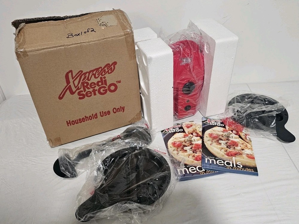 Xpress Redi-Set-Go Cooker 2 Insertable Pans, Double-Sided Spatula & Recipe Book
