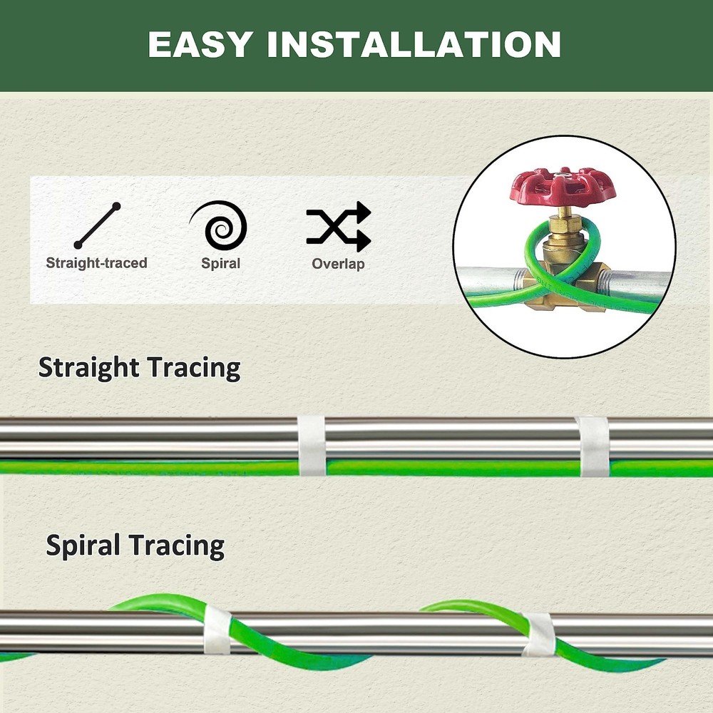 MAXKOSKO Self-Regulating Heat Cable for Pipes - Freeze Protection