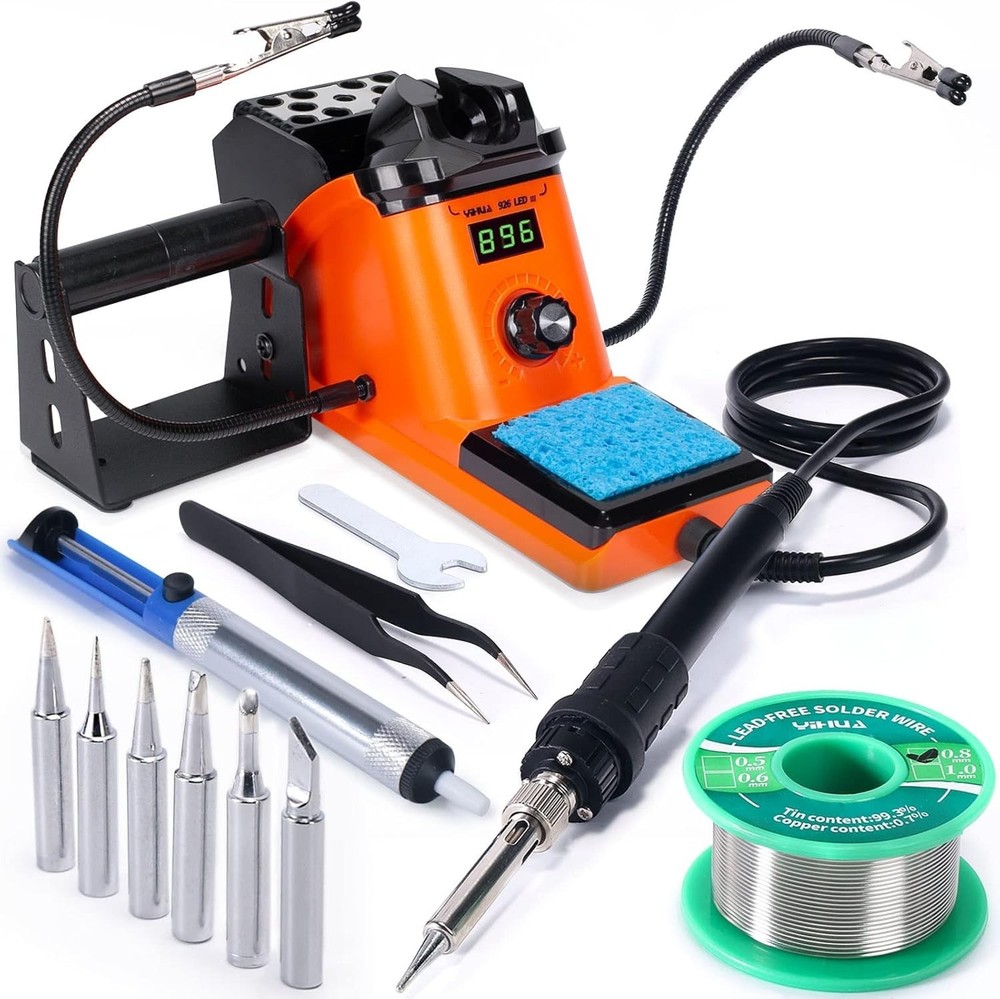 LED Display Soldering Iron Station Kit with Adjustable Temperature Control