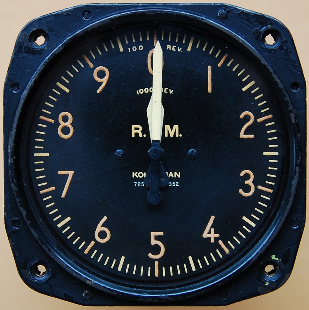 Vintage Kollsman Aircraft Tachometer