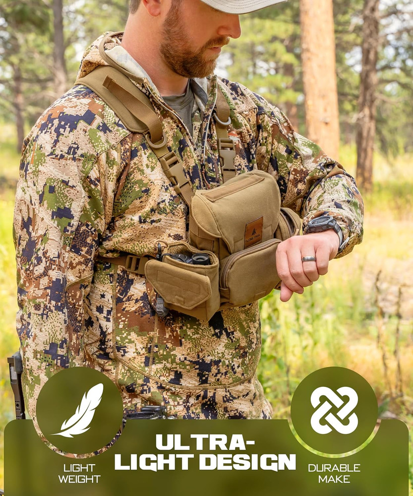 Waterproof Binocular Harness Chest Pack - Lightweight Bino Harness with Rangefin