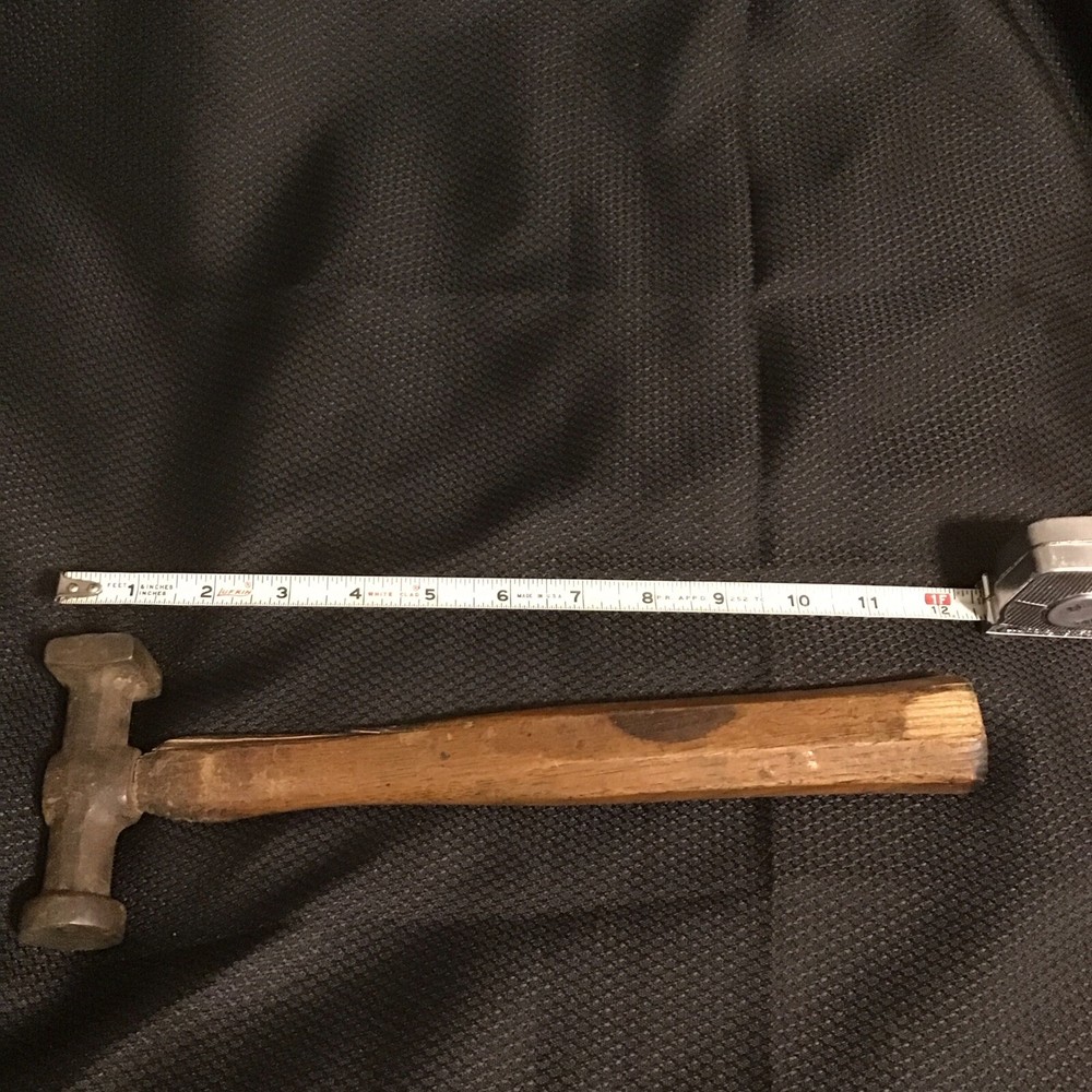 VINTAGE Auto Body Hammer - Square & Round Faces , Handle Has Cracks And Chips