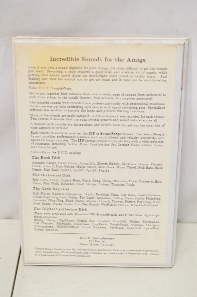 ECT SampleWare Sounds for the Amiga Digital Synthesis Software