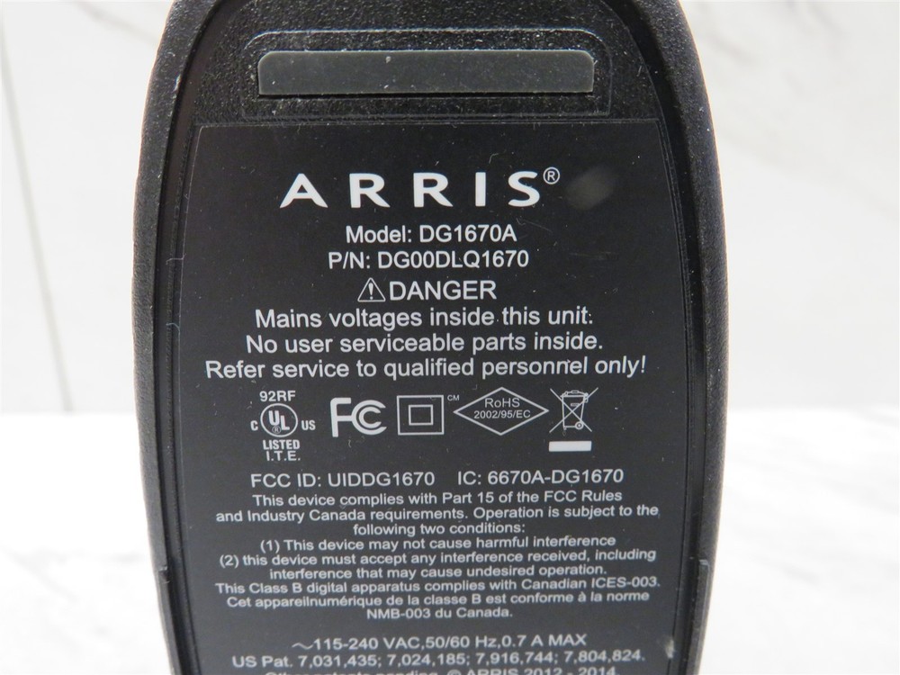 Arris Modem Router DG1670A Black