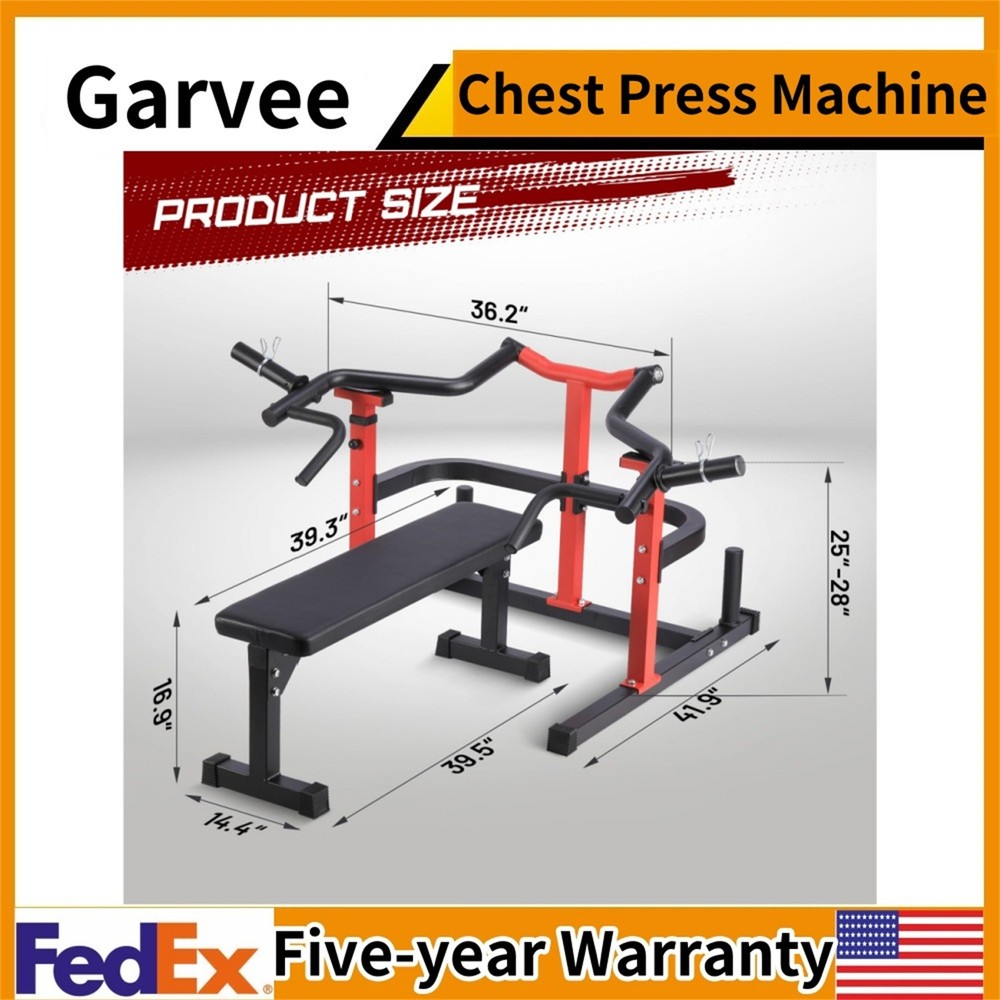 😸✔️450 Pound Chest Press Machine Weight Bench Press Machine Adjustable Flat Inc
