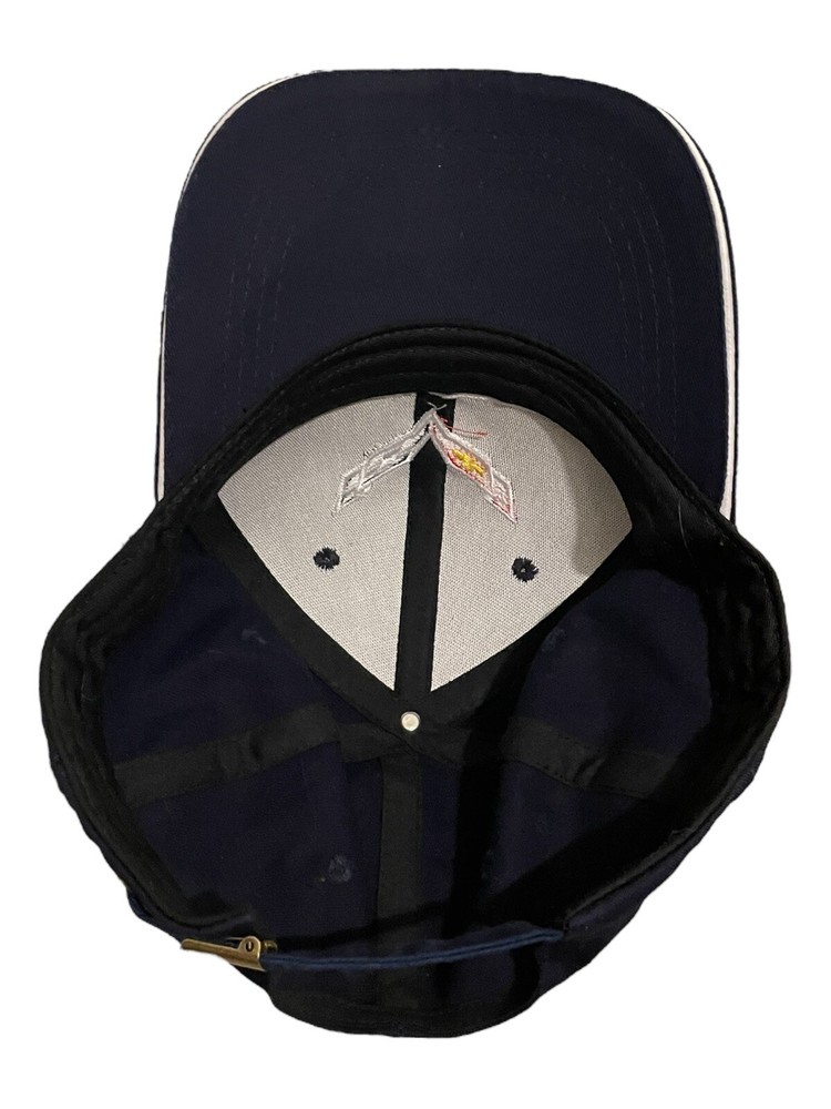 Chevrolet Corvette Hat Navy Blue White Strap Back Baseball Cap OSFA Embroidered
