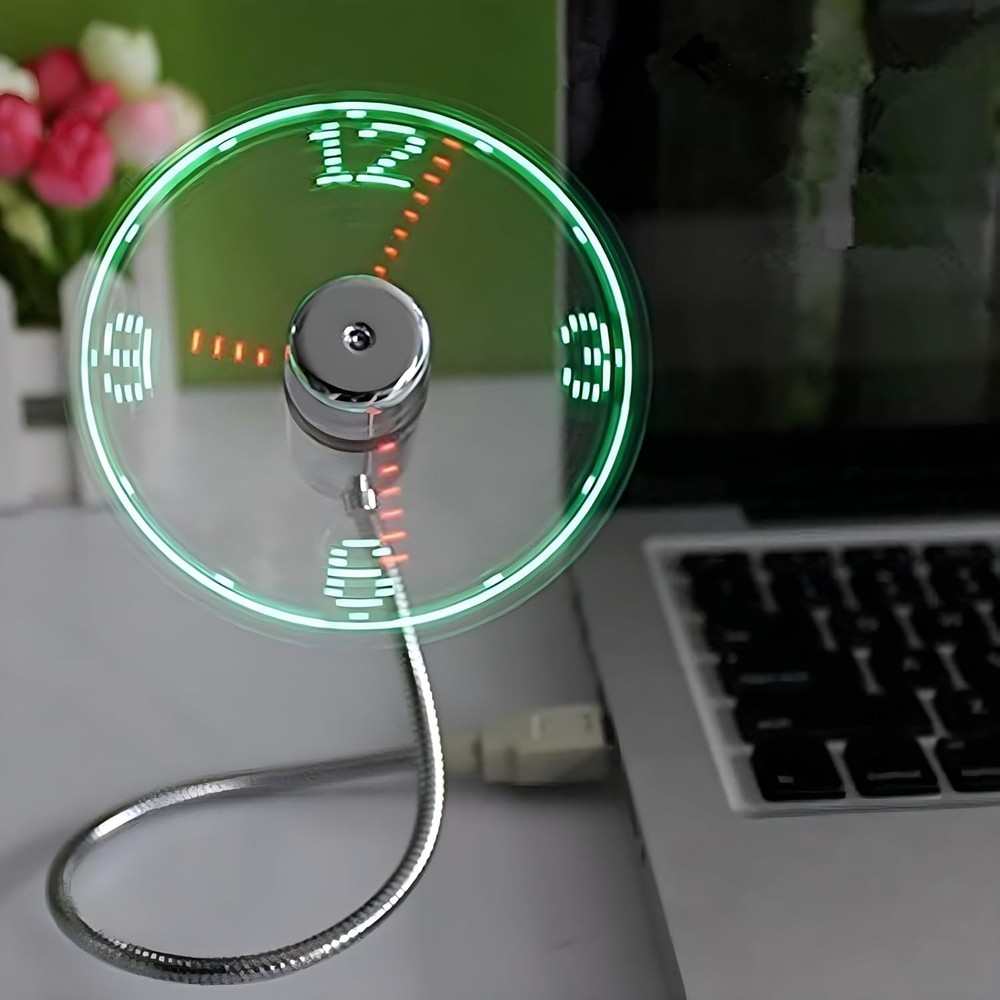 ONXE LED USB Clock Fan Display 1 Pack