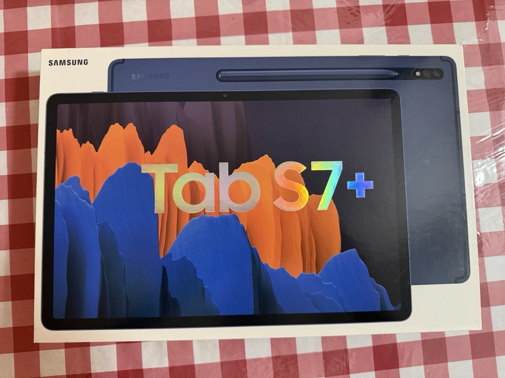 Samsung Tab S7+ 128GB Tablet Protective Case & Screen Protector Bundle  [No Pen]