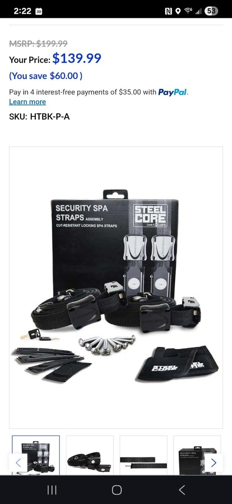Security spa strap