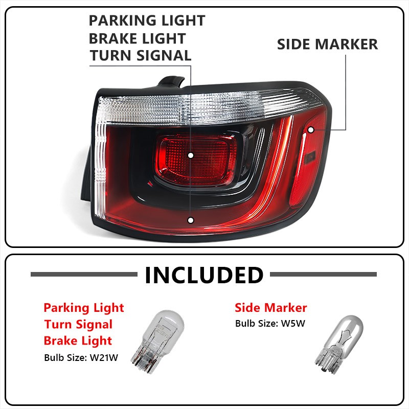 Outer Tail Light For Jeep Compass 21-24 Halogen Taillight Brake Lamp Passenger