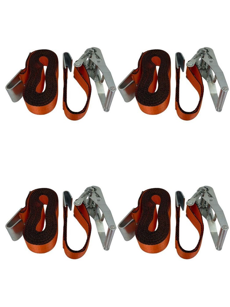 2”X27’ Heavy Duty Ratchet Strap with Flat Hook 4 Pack