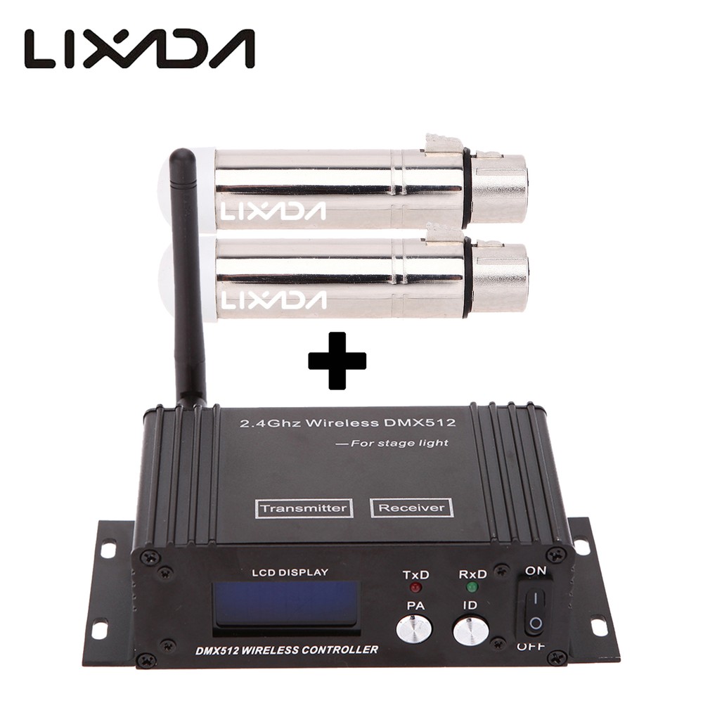 2.4G Wireless DMX 512 Controller Transmitter Receiver LCD Display Repeater D5X9