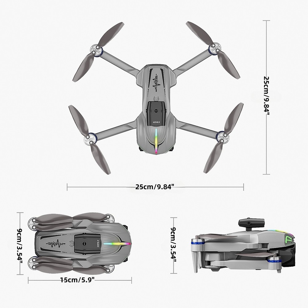 Foldable Quadcopter Drone | Brushless Motors, Large Display Remote Control