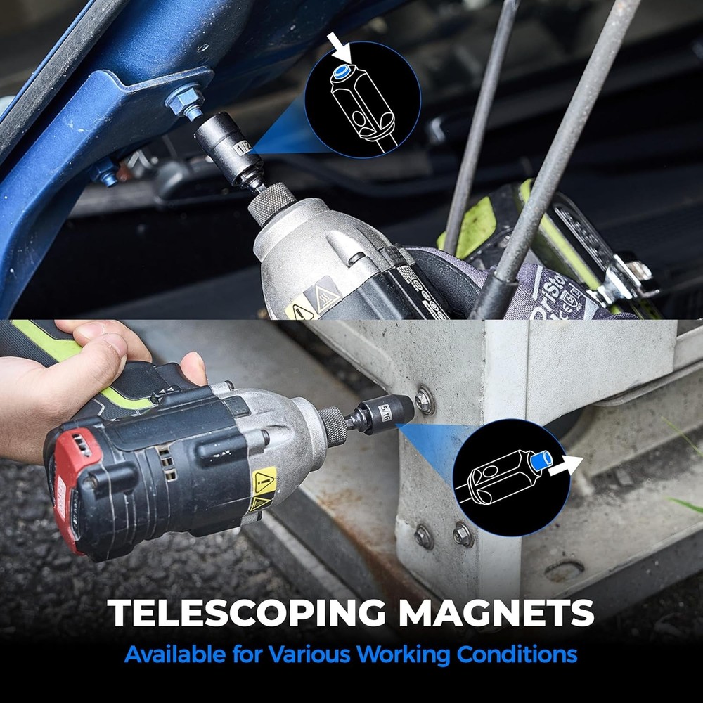 toolant HVAC Tools Nut Driver Set, Impact Magnetic SAE Detachable