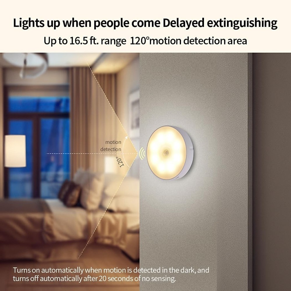 Wall-mounted 6-Pack USB-charging LED Stair Lights