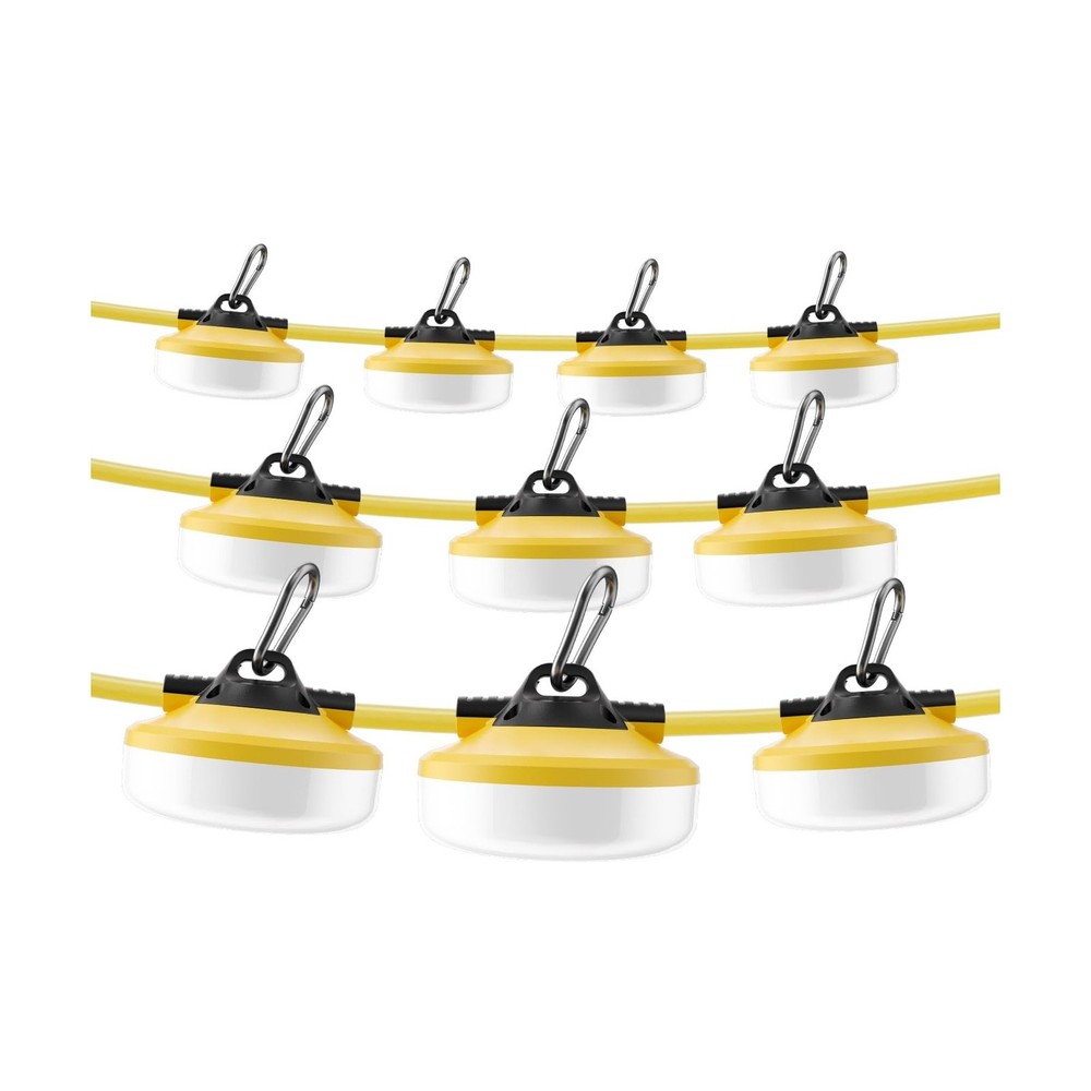 LED Construction String Lights 100FT, 10000 LM, 5000K Daylight LED String Wor...