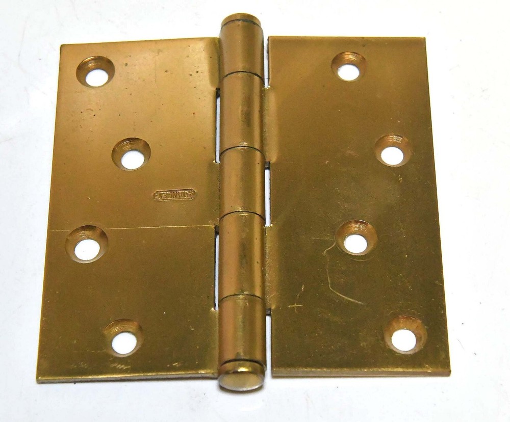 SINGLE STANLEY BRASS FINISH HINGE 4 X 4