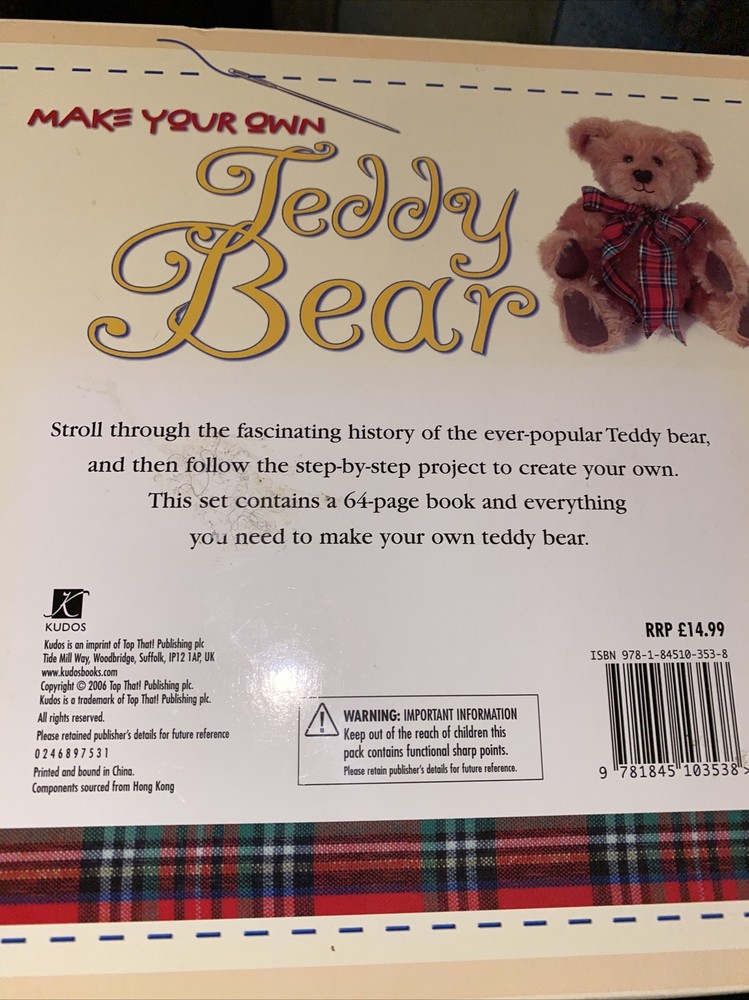 MAKE YOUR OWN TEDDY BEAR Book And Kit