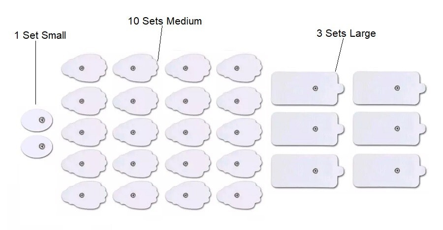 TENS Unit Electrode Pads Bundle. Reusable Self-Adhesive Massage Pads 14 Sets