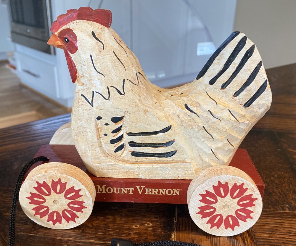 Mount Vernon Folk Art “Chicken” PULL TOY George Washington