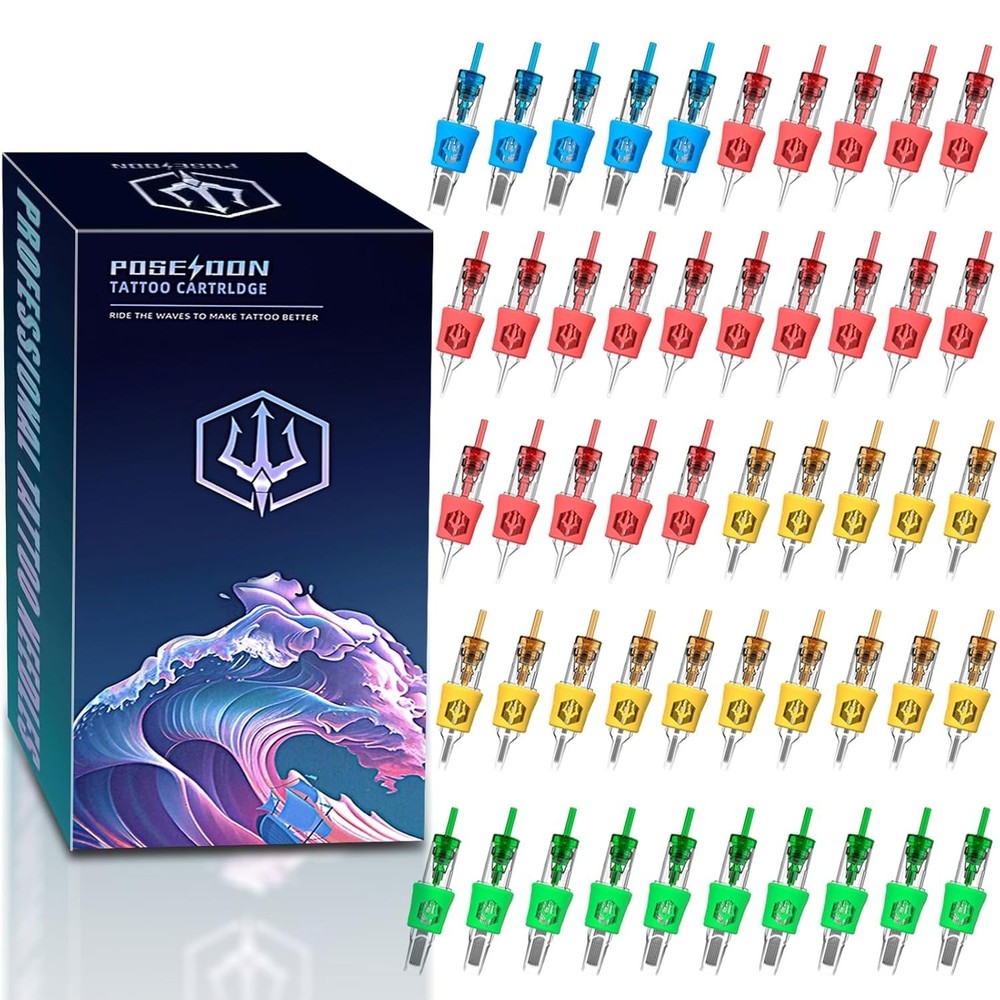 50-Piece Assorted Tattoo Cartridge Needles Set