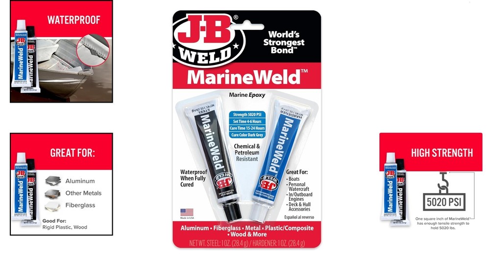 Versatile MarineWeld 8272 - 2oz Durable Epoxy for Water and Surface Repairs