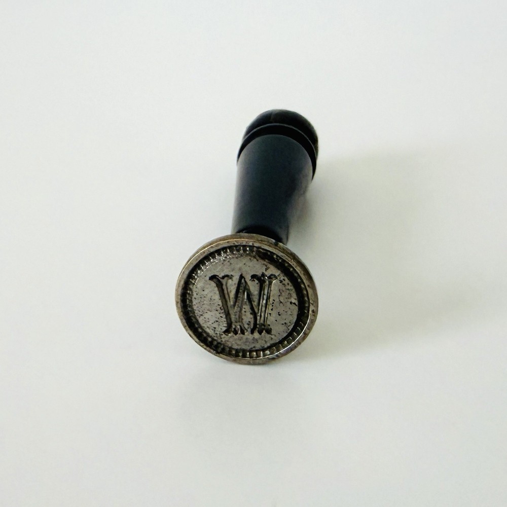 Antique Initial Wax Seal Stamp M or W