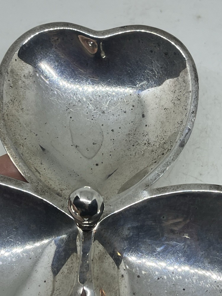 Vintage Mexican Sterling Silver Clover Dish